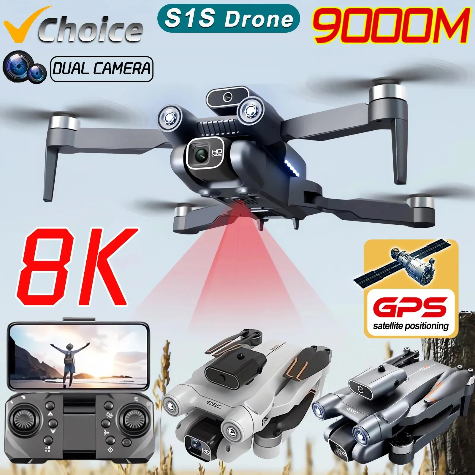 New S1S 5G GPS Drone Camera 8K - Drone Gps Module ulasan dan harga