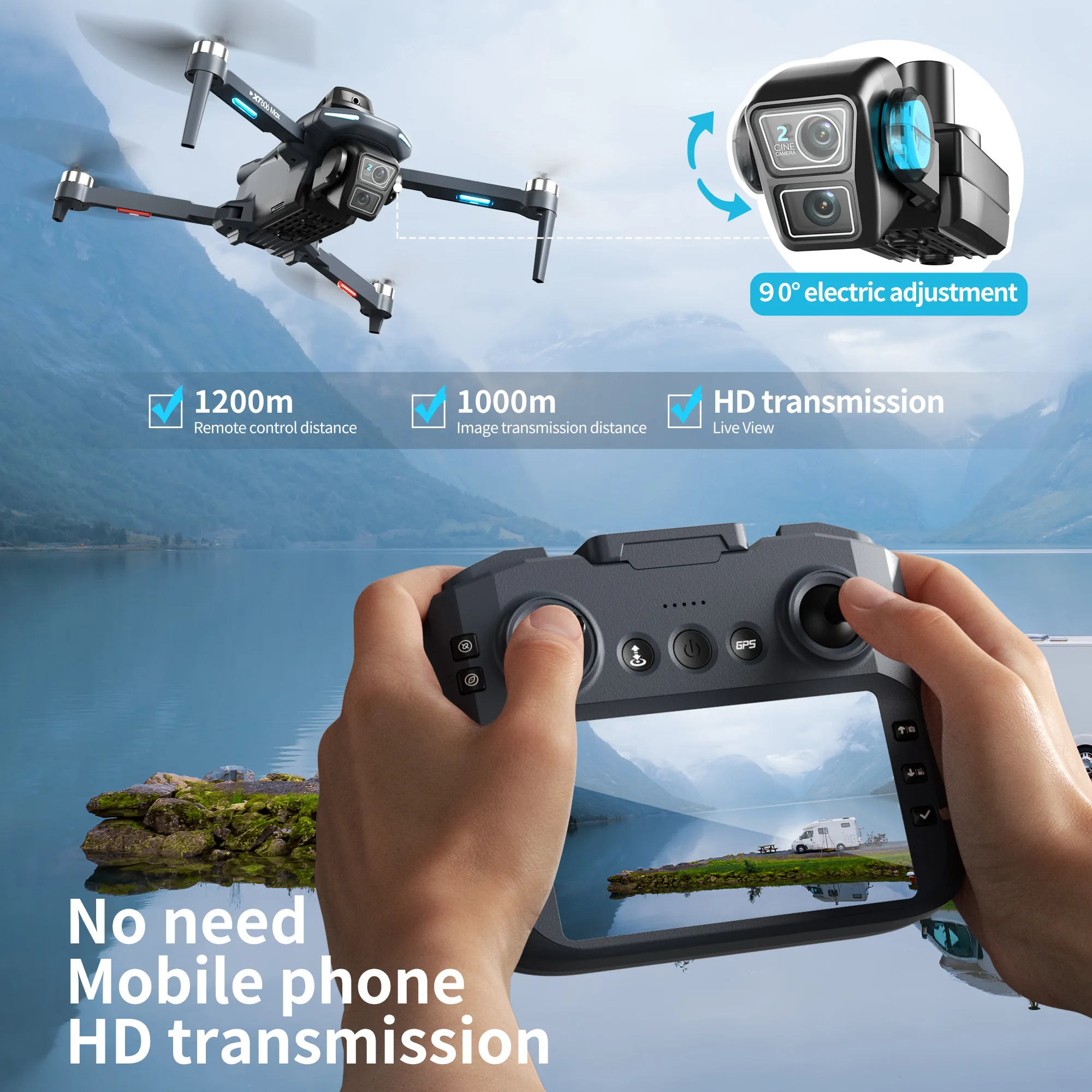 Lenovo XT606 MAX GPS Drone 4k  - Drone Gps Mount ulasan dan harga