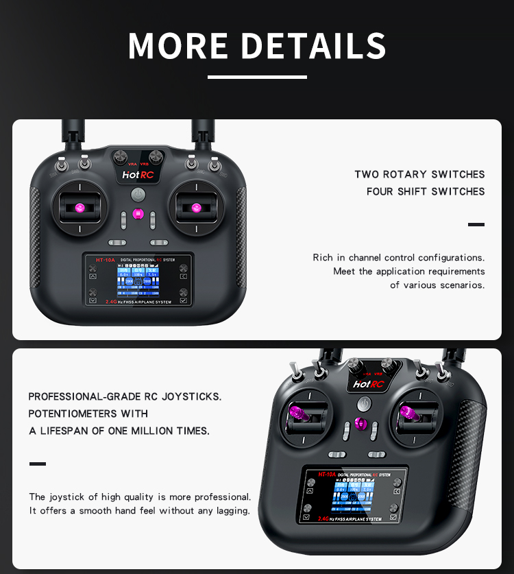 HOTRC HT-10A 2.4G Transmitter  - Drone Frame ulasan dan harga