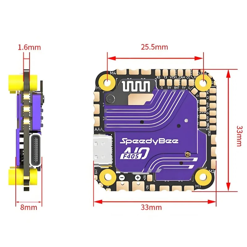 SpeedyBee F405 AIO Flight Cont - Drone Esc ulasan dan harga