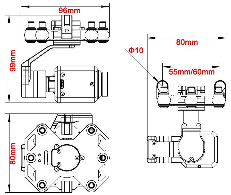Tarot TL3T20 3-axis Gimbal 640 - Drone Gimbal ulasan dan harga